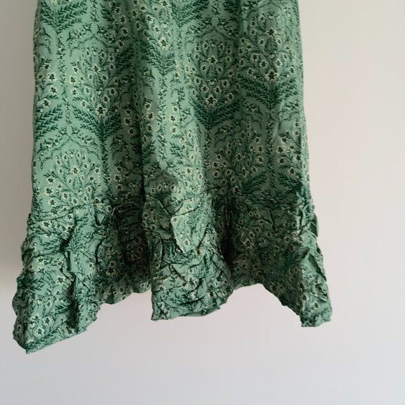 agua bendita  jardin floral mini dress | off-shoulder, ruffled - green - Picture 11 of 12